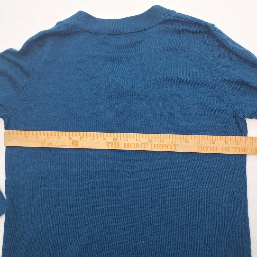 Orvis Sweater Mens Large Blue‎ 100% Merino Wool Long Sleeve Pullover Preppy